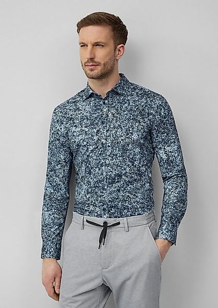 s.Oliver BLACK LABEL Langarmhemd Tailored Fit: Gemustertes Hemd aus Baumwol günstig online kaufen