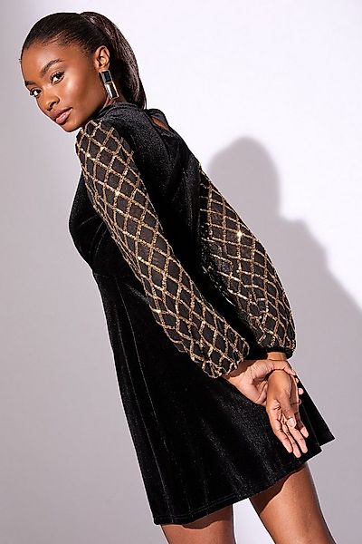 LIPSY Minikleid Lipsy Samt-Etuikleid mit Pailletten, Regular (1-tlg) günstig online kaufen