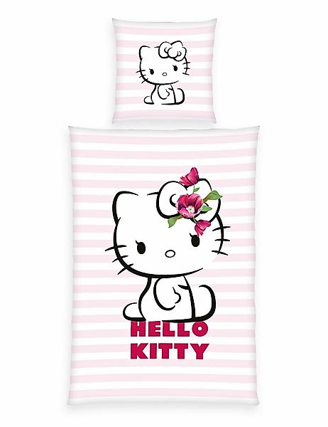 Herding Jugendbettwäsche 135x200cm Hello Kitty Rosa, günstig online kaufen