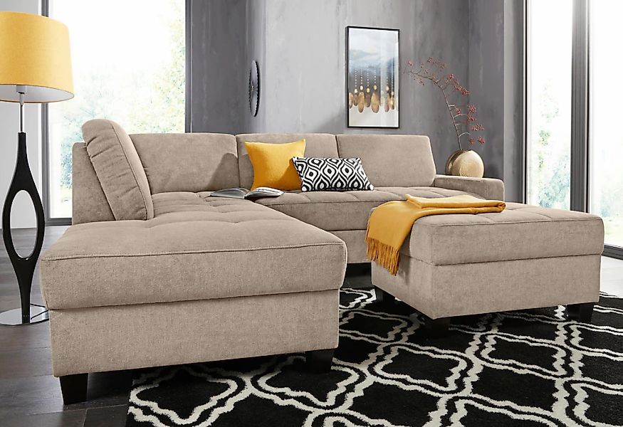 DOMO collection Ecksofa "Florentina zeitlos und elegant, Sitznähte als Desi günstig online kaufen