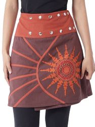PUREWONDER Wickelrock Damen Rock mit Mandala-Blume günstig online kaufen