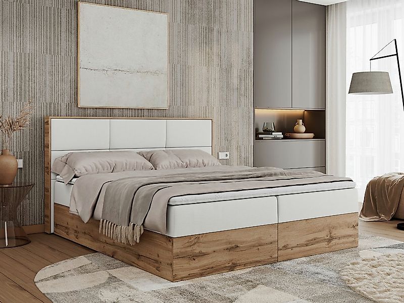 MKS MÖBEL Boxspringbett ALBERO 2 (Packung, Set, Polsterbett, T30-Schaum, To günstig online kaufen