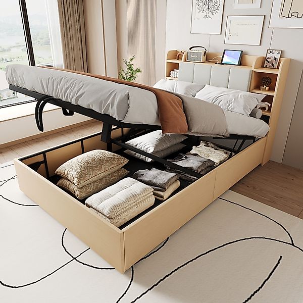 STILVORA Bettgestell 140x200 mit Matratze&Kopfteil,Holzbett mit günstig online kaufen