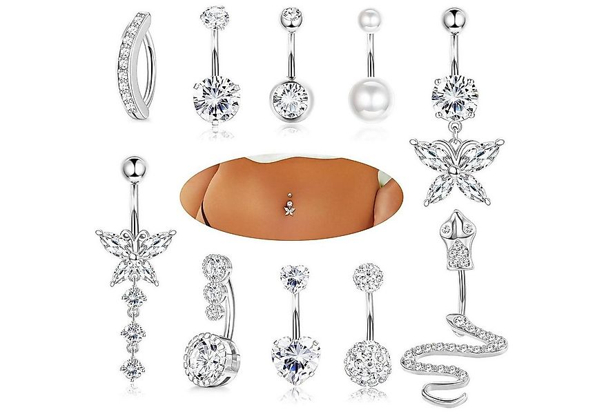 YADOCA Bauchnabelpiercing 10Pcs 14G Bauchnabelpiercing Damen Chirurgenstahl günstig online kaufen