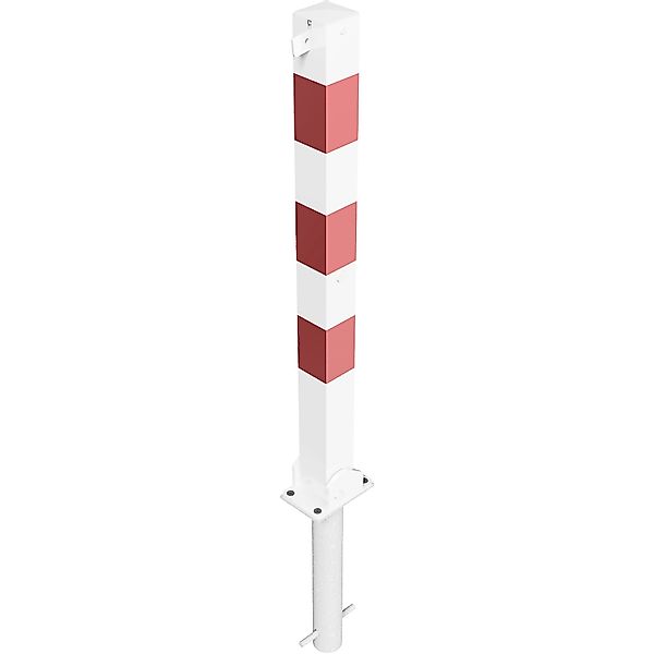 Schake Absperrpfosten Umlegbar Vorhangschloss Einbetonieren 70 x 70 mm Weiß günstig online kaufen