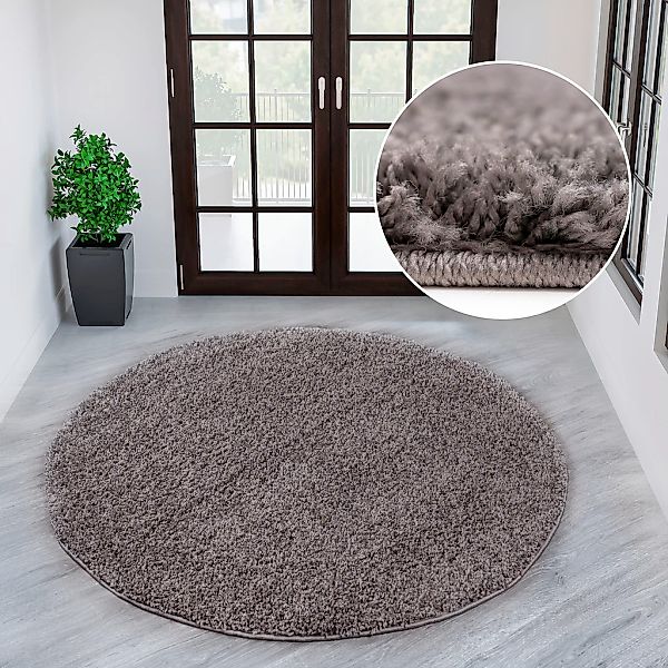 my home Teppich "Viva rund" rund 45 mm Höhe Uni-Farben, einfarbig, besonder günstig online kaufen