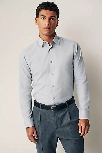Next Langarmhemd Pflegeleichtes strukturiertes Slim Fit Hemd (1-tlg) günstig online kaufen