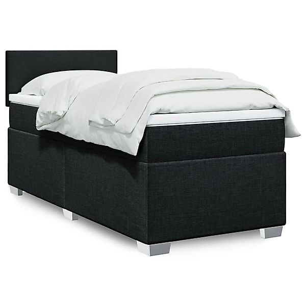 vidaXL Boxspringbett mit Matratze Schwarz 100x200 cm Stoff 3288094 günstig online kaufen