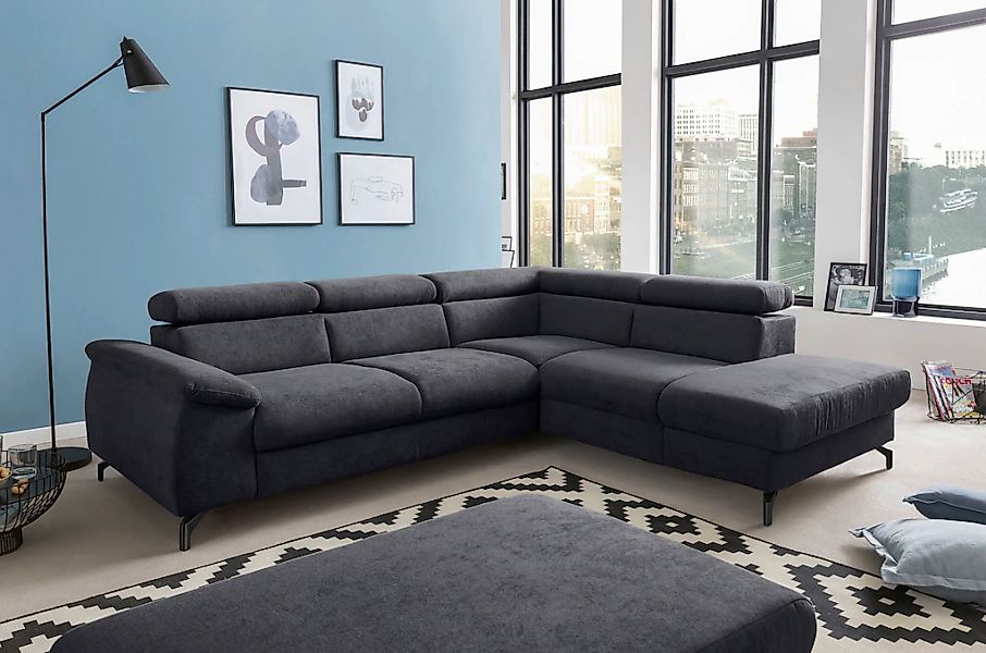 COTTA Ecksofa "Kitty L-Form, B: 249 cm", mit Kopfteilverstellung, optional günstig online kaufen