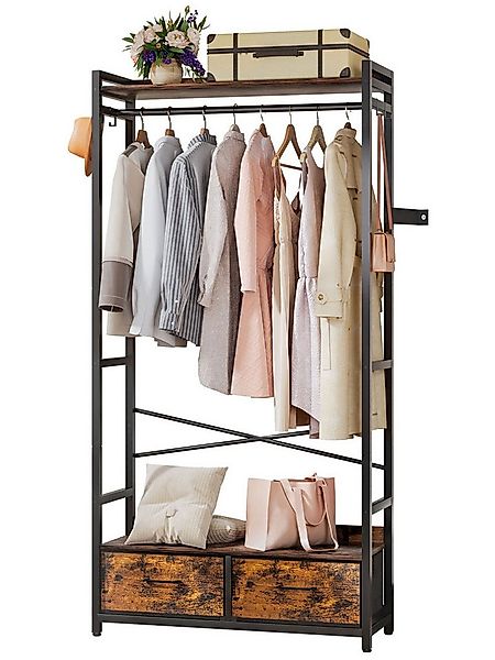 Yorbay Kleiderständer Garderobenständer mit 2 Schubladen & Aufbewahrungsbox günstig online kaufen