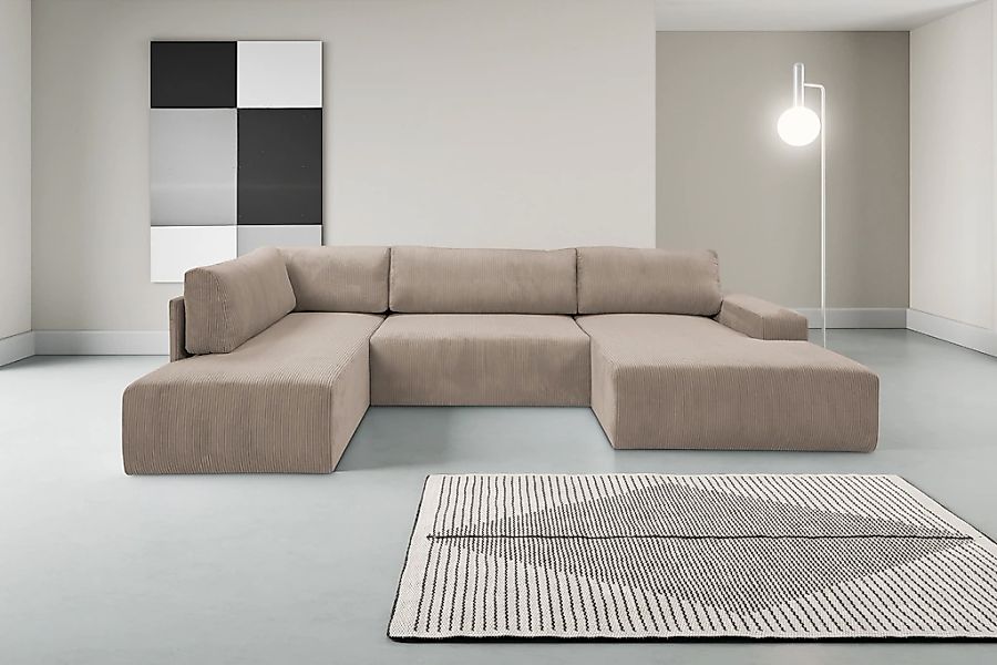 WERK2 Wohnlandschaft "Rotterdam-U, U-Form, in kuschelweichem Cord oder Brei günstig online kaufen