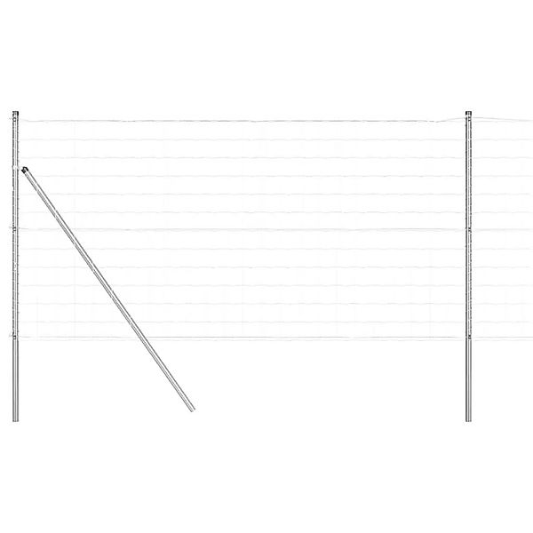 vidaXL Zaun mit Pfosten Silber 1 x 25 m Stahl und PVC 3350511 günstig online kaufen