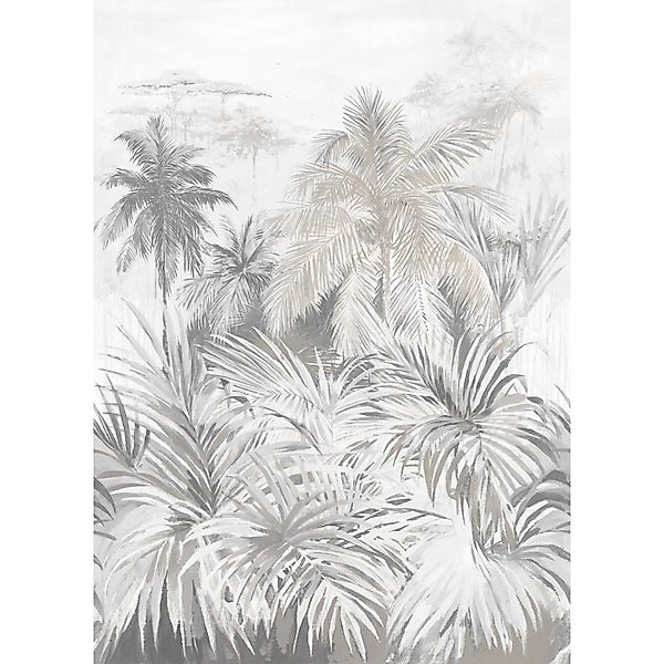 Sanders & Sanders Fototapete Dschungelmuster Grau 53 cm x 2.8 m 640275 günstig online kaufen