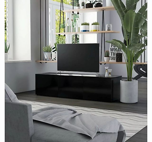 furnicato TV-Schrank Schwarz 120x34x30 cm Holzwerkstoff günstig online kaufen