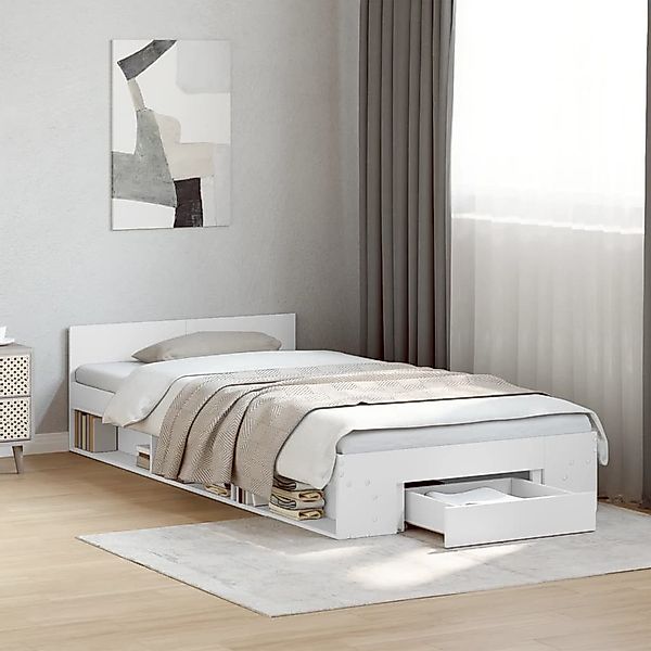 vidaXL Bett, Bettgestell mit Schublade Weiß günstig online kaufen