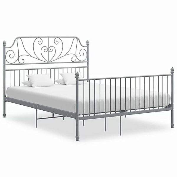 furnicato Bett Bettgestell Grau Metall 140x200 cm günstig online kaufen