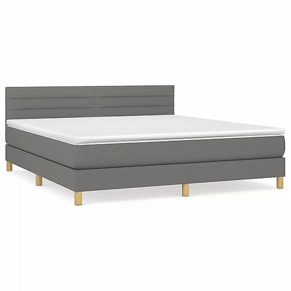 vidaXL Boxspringbett Boxspringbett mit Matratze Dunkelgrau 180x200 cm Stoff günstig online kaufen