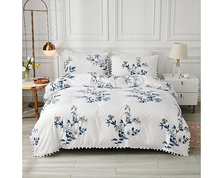 BYSURE Bettwäsche Blumen Muster, Bunt Microfaser Bettbezug, Polyester, 2 te günstig online kaufen