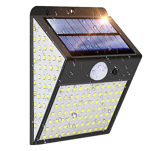 MUPOO LED Außen-Wandleuchte 128/170LED Solarleuchte 300°Weitwinkel günstig online kaufen