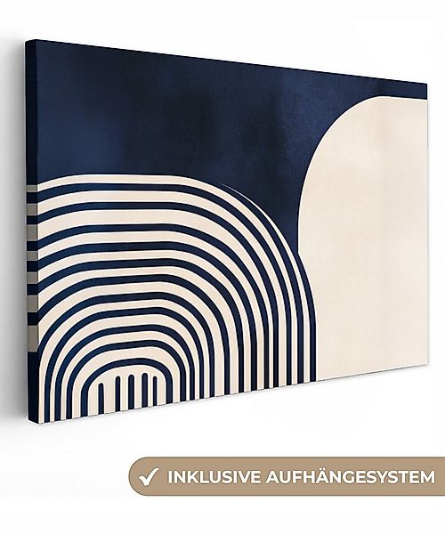 OneMillionCanvasses® Leinwandbild Dunkelblau - Abstrakt - Linien, Fotodruck günstig online kaufen