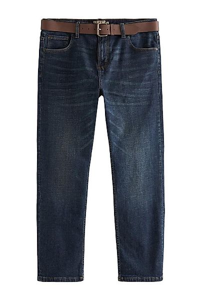 Next Straight-Jeans Straight Fit Jeans mit Gürtel (2-tlg) günstig online kaufen