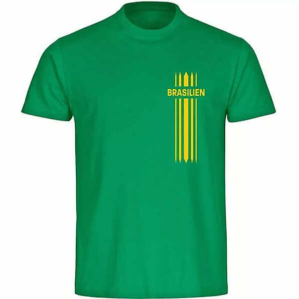 multifanshop T-Shirt Herren Brasilien - Streifen - Männer günstig online kaufen