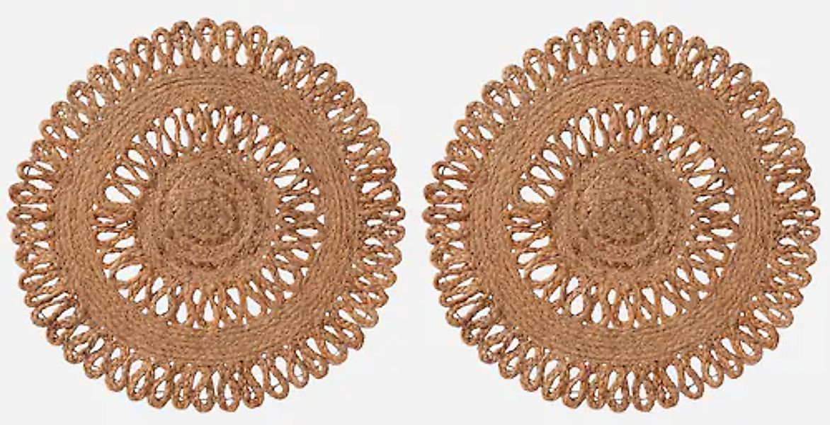 my home Platzset »Aimka«, (Set, 2 St., 2 Stück), Handgefertigt, 35x35, rund günstig online kaufen