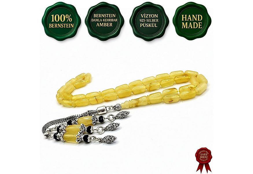 M-Punkt24 Kettenanhänger Tesbih Tespih Damla Kehribar Amber Bernstein (TOP günstig online kaufen