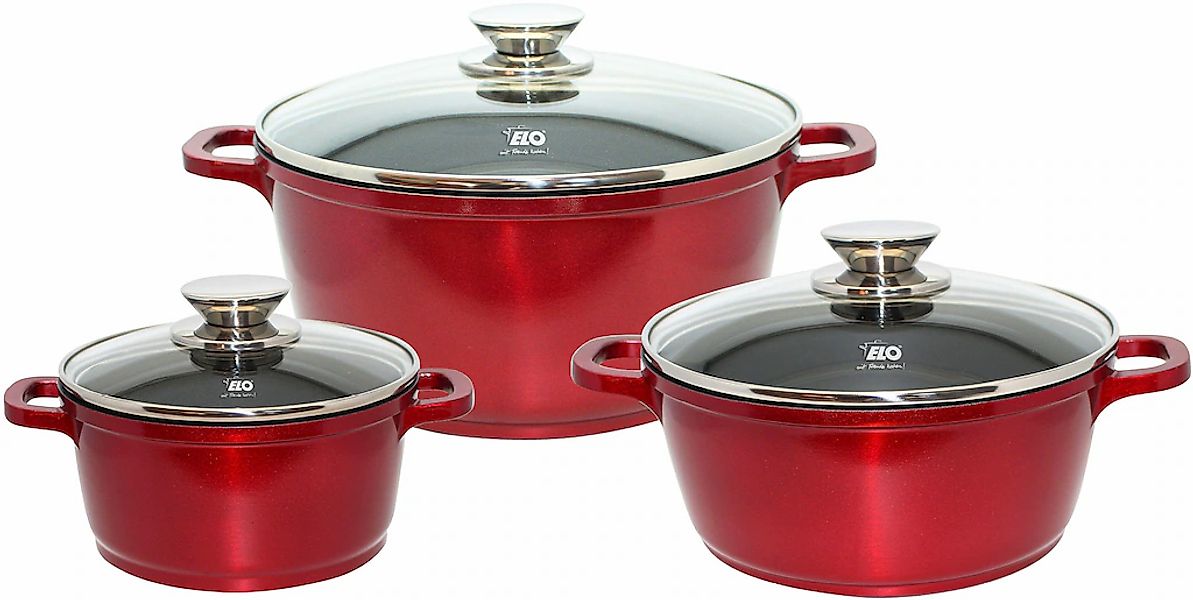 Elo Topf-Set "Rubino Topfset 3-teilig" Set, 6 Stk. tlg. Aluminiumguss günstig online kaufen