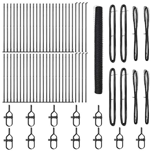 vidaXL Zaunpfosten Grau 100 x 1,6 m 50 mm Maschen Stahl und PVC 3353745 günstig online kaufen