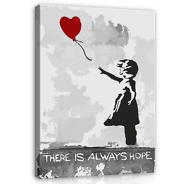 Wallarena Leinwandbild Banksy Abstrakt Grau Mädchen günstig online kaufen