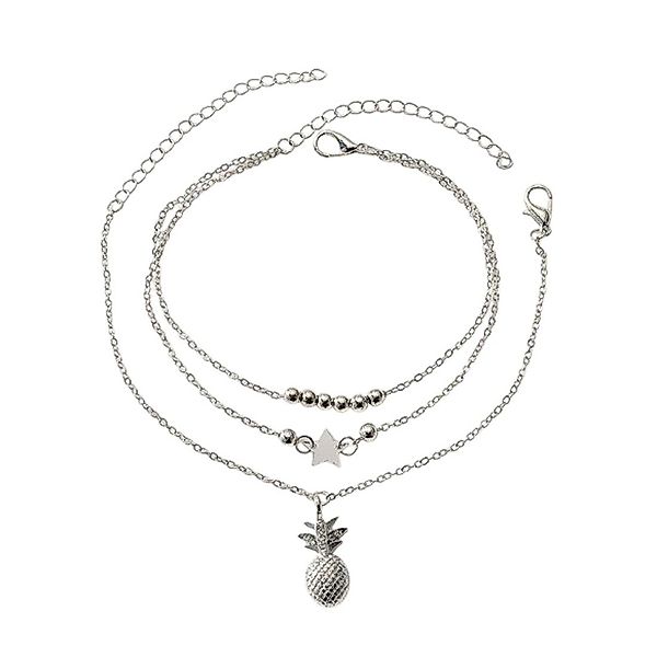 KARMA Fußkette mit Anhänger Fußkettchen Ananas günstig online kaufen