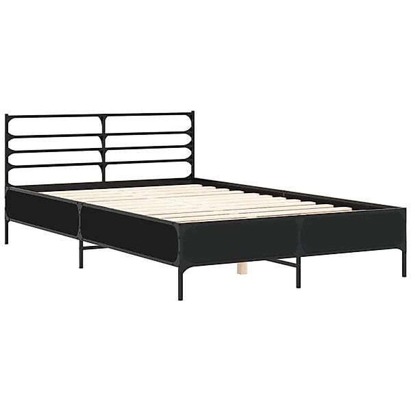 vidaXL Bettgestell Schwarz 120x200 cm Holzwerkstoff und Metall 3280037 günstig online kaufen
