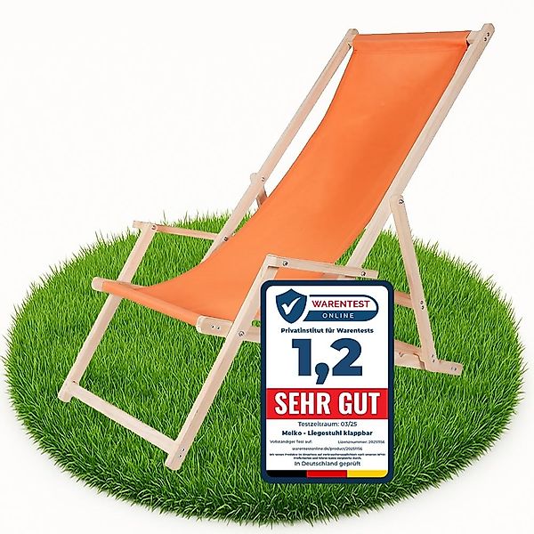 Melko Gartenstuhl Strandliege Liegestuhl Gartenliege Holz Freizeitliege Cam günstig online kaufen