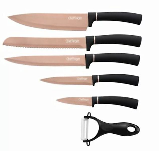 Cheffinger Messer-Set 6-teilig schwarz günstig online kaufen