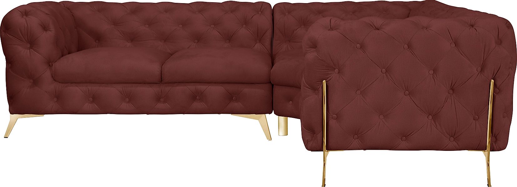 Home affaire Chesterfield-Sofa »Amaury L-Form« moderne Chersterfield-Optik, günstig online kaufen