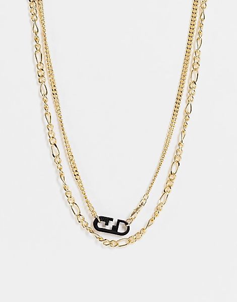 WFTW – Goldfarbene Doppel-Halskette mit Kugelverschluss günstig online kaufen