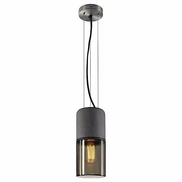 Pendelleuchte Lisenne, E27, max. 23 W, Basalt, Glas günstig online kaufen