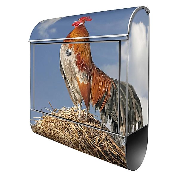 Banjado Design Briefkasten Silber Pulverbeschichtet 39x47x14cm 2 Schlüssel günstig online kaufen