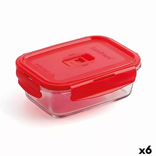 Lunchbox Hermetisch Luminarc Pure Box 19 X 13 Cm Rot 1,22 L Glas (6 Stück) günstig online kaufen