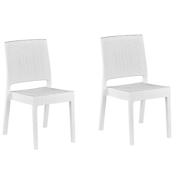 Beliani Gartenstuhl Weiss 47x60x89 günstig online kaufen