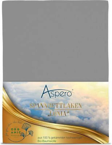 Aspero® Bio-Baumwoll Spannbettlaken Minas Bettlaken hellgrau Gr. 90-100 x 2 günstig online kaufen