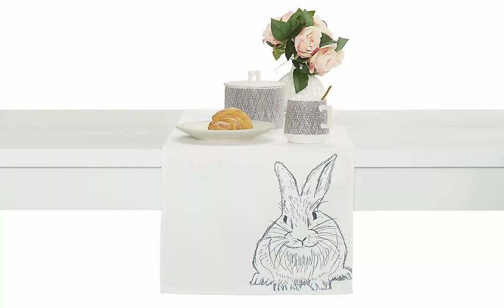 HOME STORY Tischläufer  Ostern ¦ weiß ¦ Synthetik ¦ Maße (cm): B: 40 Tischw günstig online kaufen