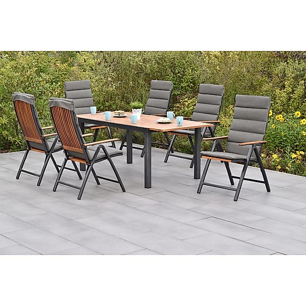 MERXX Garten-Essgruppe ""Athos"", (Set, 7 tlg., Inkl. Auflagen, 5-fach vers günstig online kaufen