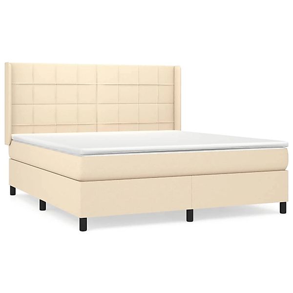 vidaXL Boxspringbett mit Matratze Creme 160x200 cm Stoff 3131446 günstig online kaufen