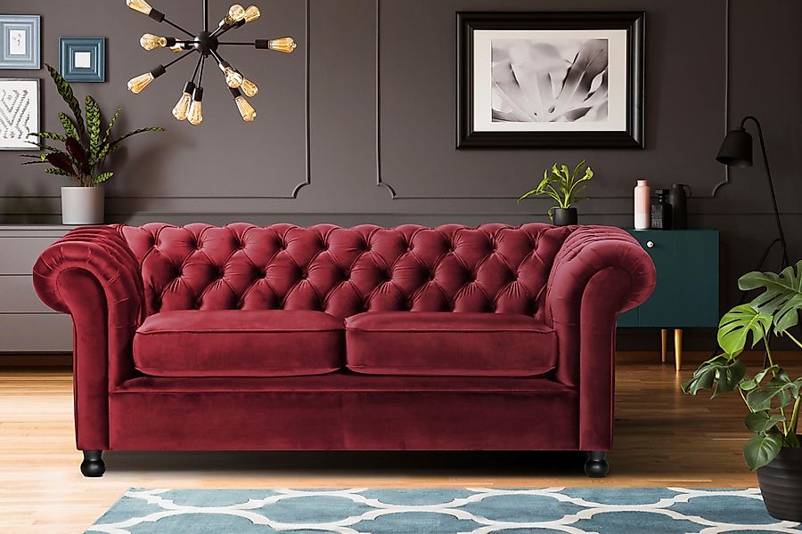 Home affaire Chesterfield-Sofa Chesterfield Home 3-Sitzer günstig online kaufen