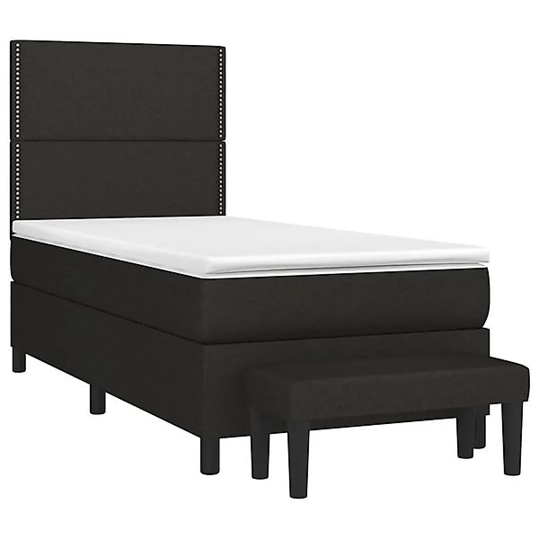vidaXL Boxspringbett mit Matratze Schwarz 100x200 cm Stoff 3136495 günstig online kaufen
