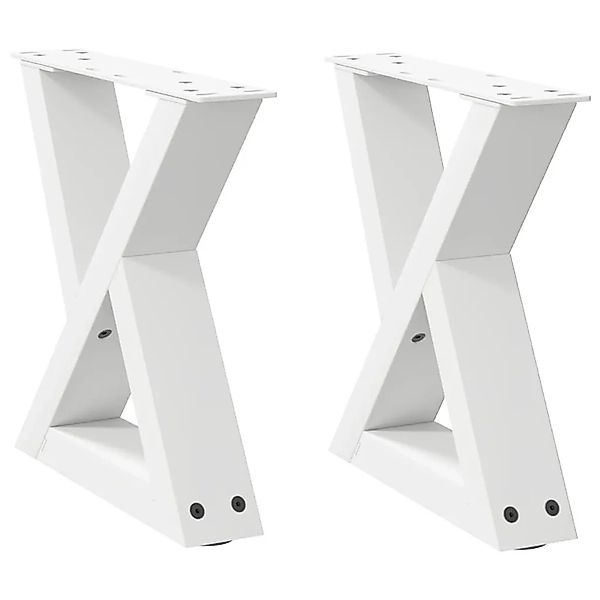 vidaXL Couchtischbeine 2 Stk Weiß 30x30-31,3 cm Stahl 4012677 günstig online kaufen