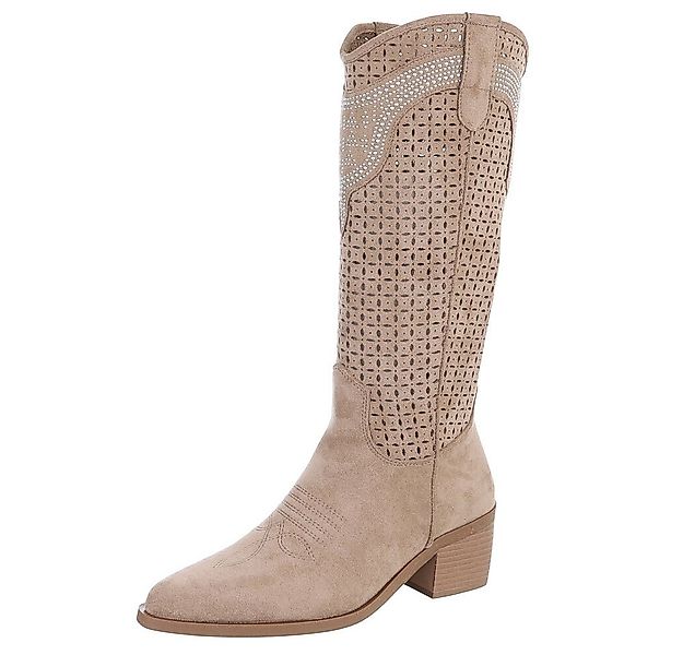 Ital-Design Damen Cowboyboots Western Sommerboots (88843676) Blockabsatz St günstig online kaufen