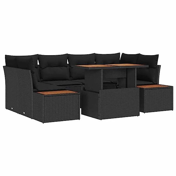 vidaXL Garten Essgruppe mit Kissen 9-Tlg Schwarz und Braun 3350035 günstig online kaufen